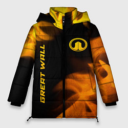 Куртка зимняя женская Great Wall - gold gradient: надпись, символ, цвет: 3D-черный