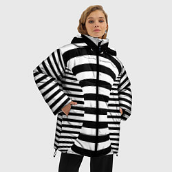Куртка зимняя женская Черно-белая иллюзия, цвет: 3D-светло-серый — фото 2