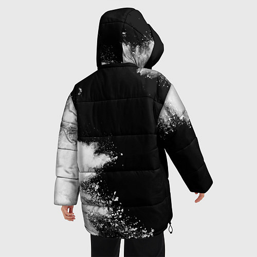 Женская зимняя куртка System of a Down и рок символ на темном фоне / 3D-Черный – фото 4
