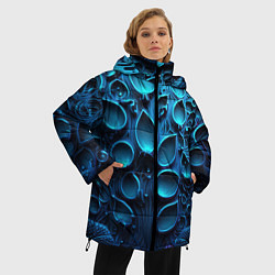 Куртка зимняя женская Космические плиты, цвет: 3D-черный — фото 2