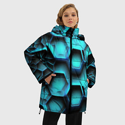 Куртка зимняя женская Броня из неоновых плит, цвет: 3D-черный — фото 2