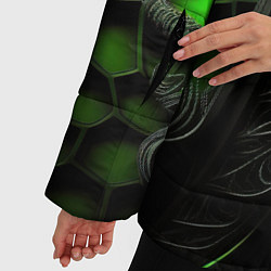 Куртка зимняя женская Green black abstract, цвет: 3D-черный — фото 2