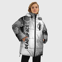 Куртка зимняя женская Dead Space glitch на светлом фоне: надпись, символ, цвет: 3D-черный — фото 2