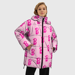 Куртка зимняя женская Барби паттерн буква B, цвет: 3D-черный — фото 2