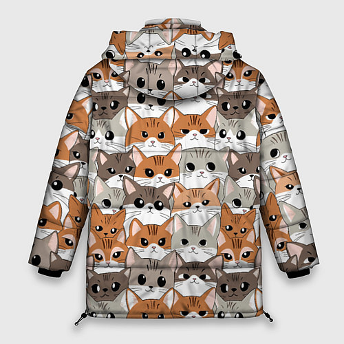 Женская зимняя куртка Паттерн милые котики / 3D-Светло-серый – фото 2