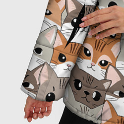 Куртка зимняя женская Паттерн милые котики, цвет: 3D-светло-серый — фото 2