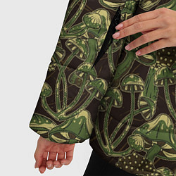 Куртка зимняя женская Магические грибы - камуфляж, цвет: 3D-черный — фото 2