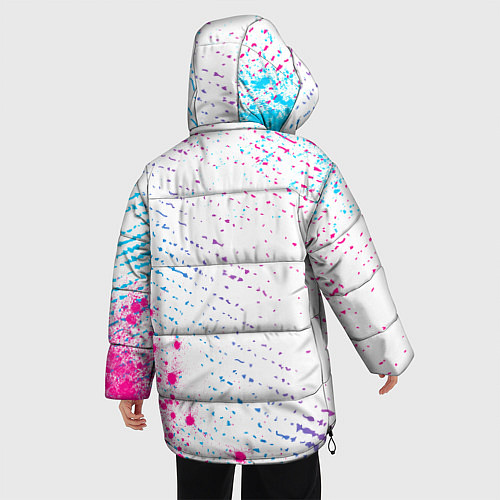 Женская зимняя куртка Placebo neon gradient style: надпись, символ / 3D-Черный – фото 4