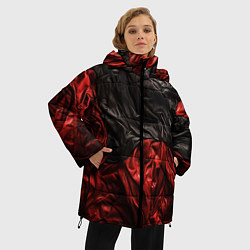 Куртка зимняя женская Black red texture, цвет: 3D-светло-серый — фото 2