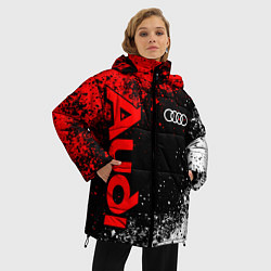Куртка зимняя женская Ауди - красный и белый, цвет: 3D-светло-серый — фото 2