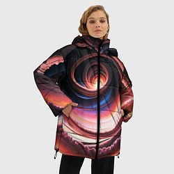 Куртка зимняя женская Вихрь из звезд и облаков, цвет: 3D-черный — фото 2