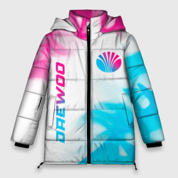 Женская зимняя куртка Daewoo neon gradient style: надпись, символ