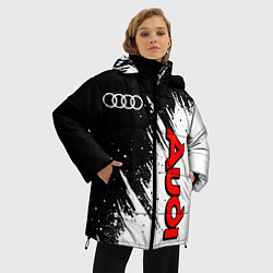 Куртка зимняя женская Ауди - белые потертости, цвет: 3D-черный — фото 2