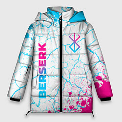 Женская зимняя куртка Berserk neon gradient style: надпись, символ