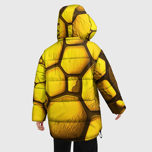 Женская зимняя куртка Желтые объемные плиты / 3D-Красный – фото 4