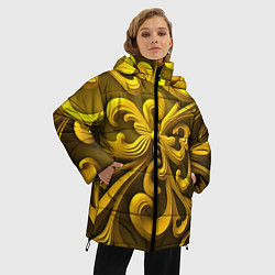 Куртка зимняя женская Желтый объемный узор, цвет: 3D-черный — фото 2