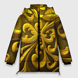 Куртка зимняя женская Желтый объемный узор, цвет: 3D-светло-серый