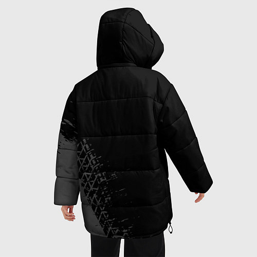 Женская зимняя куртка Zotye speed на темном фоне со следами шин: надпись / 3D-Черный – фото 4