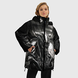 Куртка зимняя женская Ксеноморф в каюте космического корабля, цвет: 3D-черный — фото 2