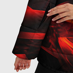 Куртка зимняя женская Red black abstract, цвет: 3D-черный — фото 2