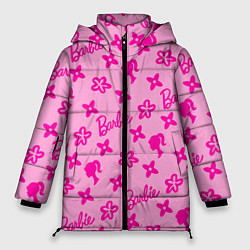Куртка зимняя женская Барби паттерн розовый, цвет: 3D-светло-серый