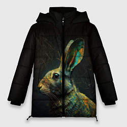 Куртка зимняя женская Магический кролик, цвет: 3D-черный