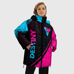Куртка зимняя женская Destiny - neon gradient: надпись, символ, цвет: 3D-черный — фото 2