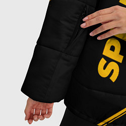Куртка зимняя женская Spirited Away - gold gradient: надпись, символ, цвет: 3D-черный — фото 2