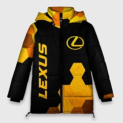 Куртка зимняя женская Lexus - gold gradient: надпись, символ, цвет: 3D-черный