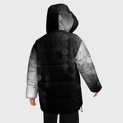 Женская зимняя куртка Among Us glitch на темном фоне: по-вертикали / 3D-Черный – фото 4