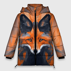 Женская зимняя куртка Нарисованная огненная лиса