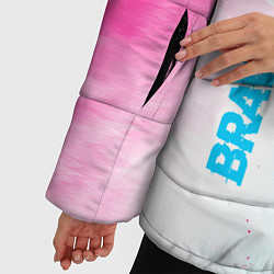 Куртка зимняя женская Brawl Stars neon gradient style: надпись, символ, цвет: 3D-черный — фото 2