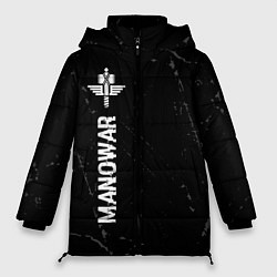 Куртка зимняя женская Manowar glitch на темном фоне: по-вертикали, цвет: 3D-черный