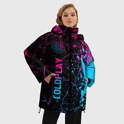 Куртка зимняя женская Coldplay - neon gradient: по-вертикали, цвет: 3D-черный — фото 2