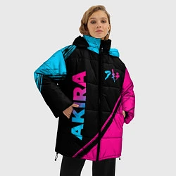 Куртка зимняя женская Akira - neon gradient: надпись, символ, цвет: 3D-черный — фото 2