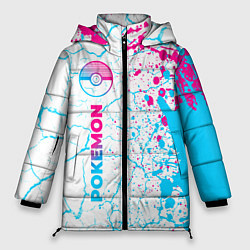 Куртка зимняя женская Pokemon neon gradient style: по-вертикали, цвет: 3D-черный
