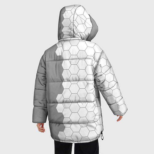 Женская зимняя куртка No Mans Sky glitch на светлом фоне: по-вертикали / 3D-Черный – фото 4