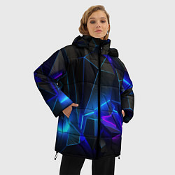 Куртка зимняя женская Неоновые частицы, цвет: 3D-светло-серый — фото 2