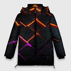 Куртка зимняя женская Неоновые световые плиты, цвет: 3D-красный