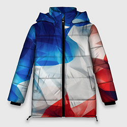 Куртка зимняя женская Абстракция в цветах флага РФ, цвет: 3D-светло-серый