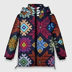 Куртка зимняя женская Орнамент удмуртский, цвет: 3D-светло-серый