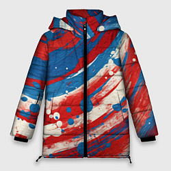 Женская зимняя куртка Краски в цветах флага РФ