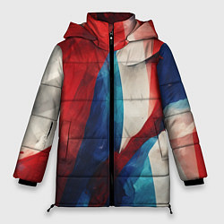 Куртка зимняя женская Абстракция в цветах флага РФ, цвет: 3D-светло-серый