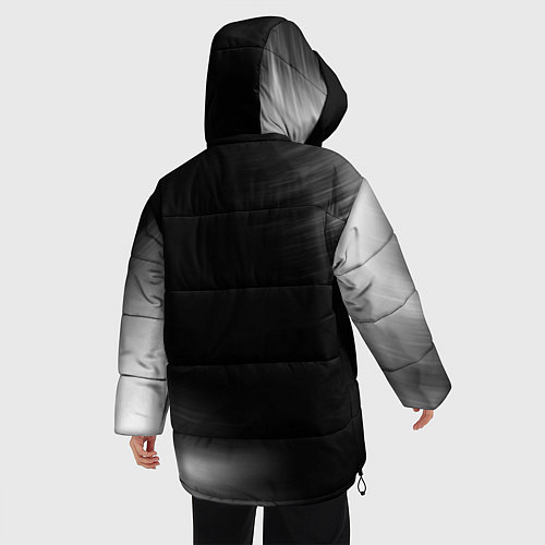 Женская зимняя куртка Slipknot glitch на темном фоне: по-вертикали / 3D-Черный – фото 4