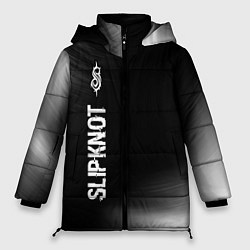 Куртка зимняя женская Slipknot glitch на темном фоне: по-вертикали, цвет: 3D-черный