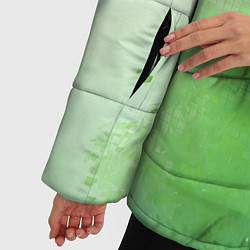 Куртка зимняя женская Зелёные пиксели, цвет: 3D-светло-серый — фото 2