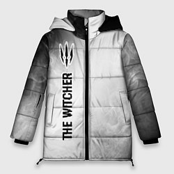 Куртка зимняя женская The Witcher glitch на светлом фоне: по-вертикали, цвет: 3D-черный