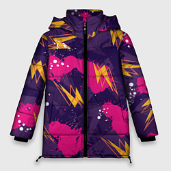 Куртка зимняя женская Абстрактные узоры паттерн, цвет: 3D-светло-серый