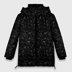 Куртка зимняя женская Черный паттерн грани, цвет: 3D-черный