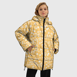 Куртка зимняя женская Сакура паттерн, цвет: 3D-черный — фото 2